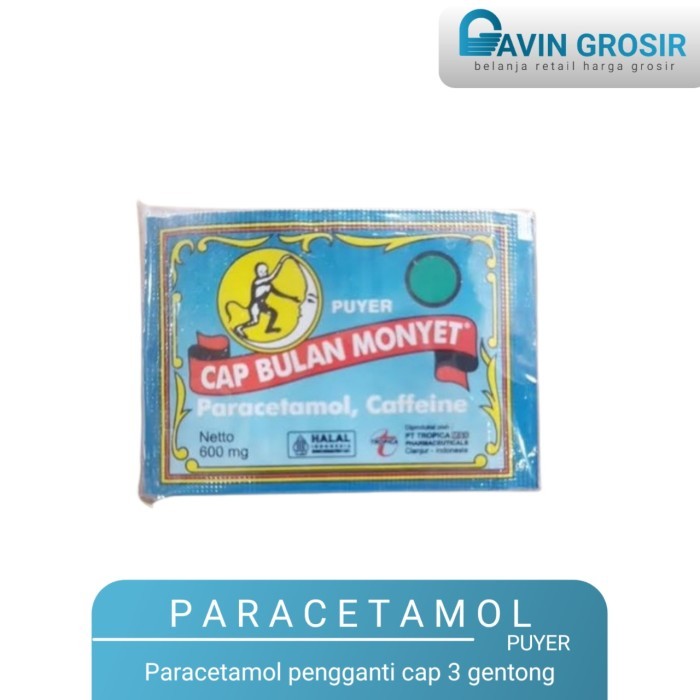 Paracetamol Puyer Cap Bulan Monyet untuk Sakit Kepala dan Gigi