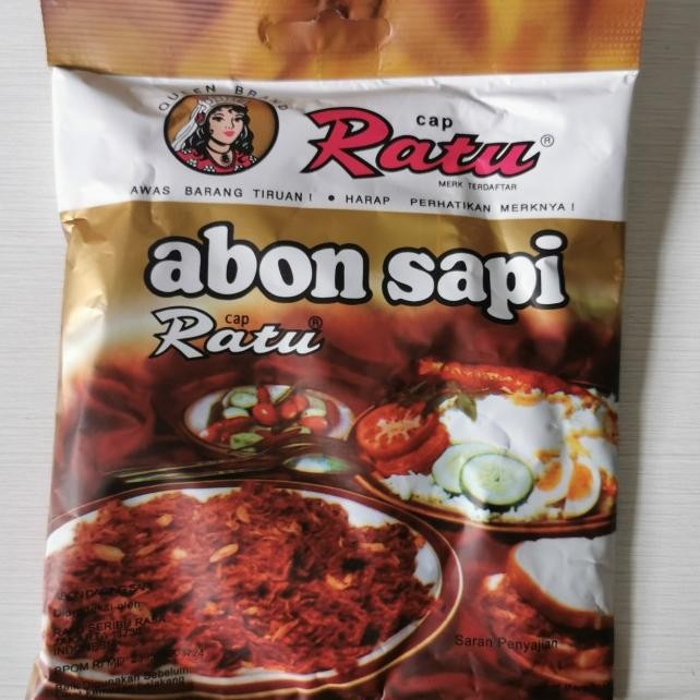 

Abon Sapi Cap Ratu 1Pak Isi 10Pcs @90Gr