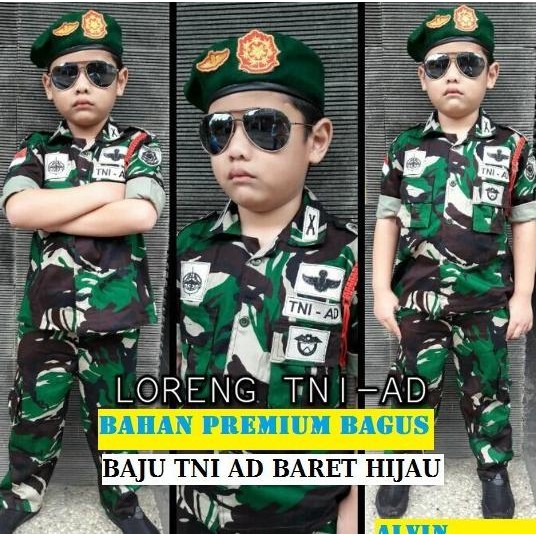 Baju Tempur Tni Loreng, Baju Anak Tni Jendral Tentara Baju Seragam Anak Tk Balita Sd Baju Anak Laki 
