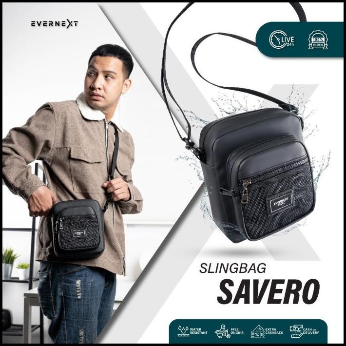 Tas Selempang Pria Sling Bag Pria Anti Air Tas Slempang Savero Mini Cowok Waterproof Tas Selempang B
