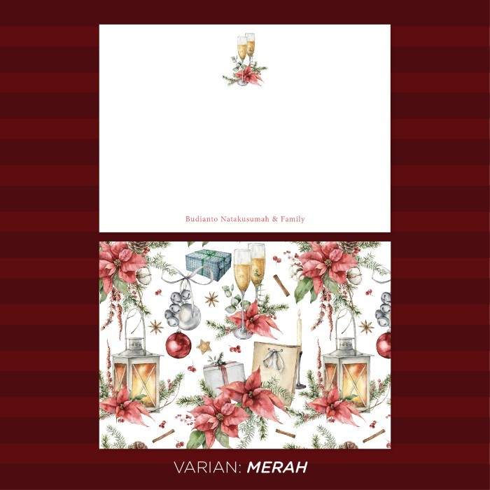 

2 Sided Notecard - The Xmas Set 1 (Personalized Initials/ Name, 16pcs)