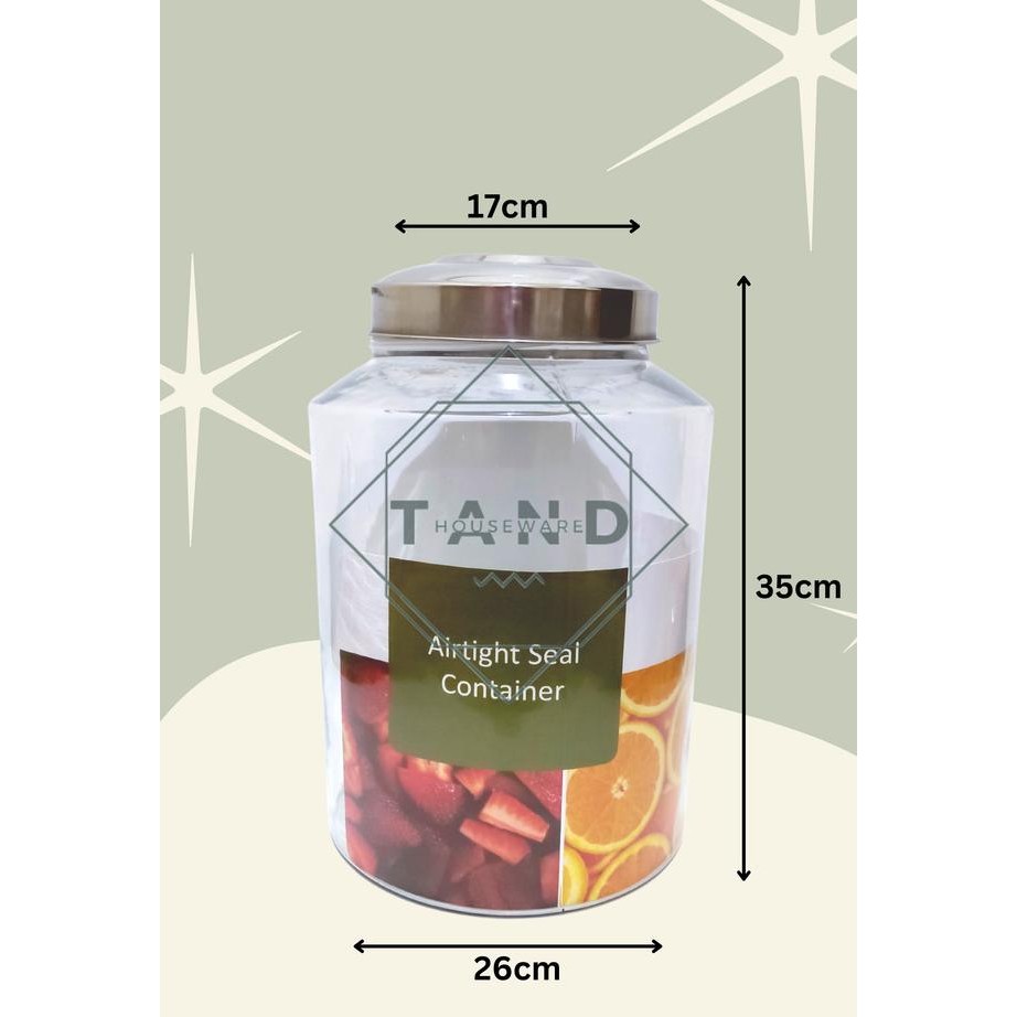 Toples Kaca Asinan 1 Bulat Besar Kedap Udara Dlx Toples Kerupuk 15 Ltr