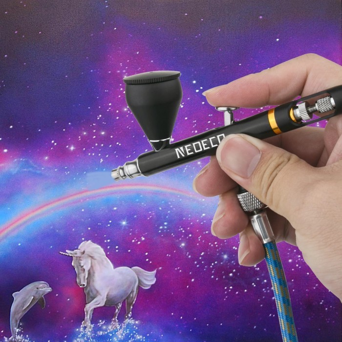 

T E R B A R U Precision Airbrush Kit -Dual-Action Aluminium Gravity Air Brush 1/3