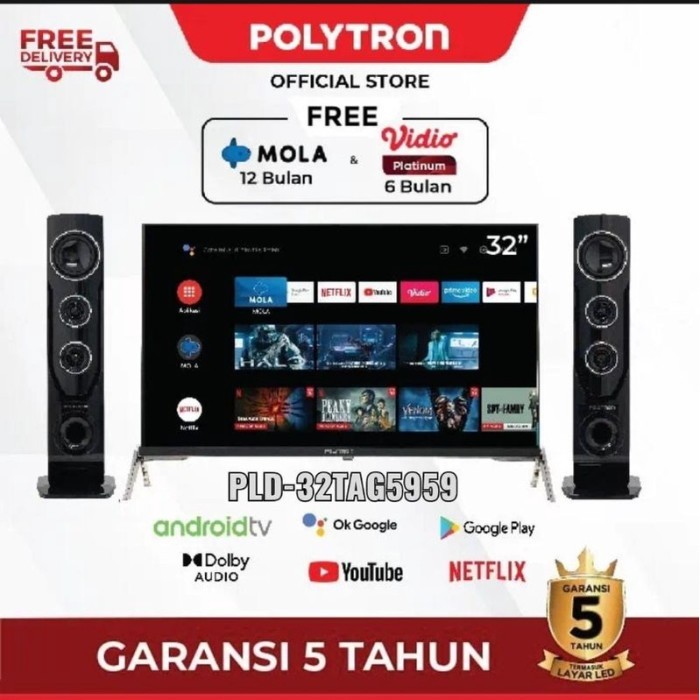 $$$$] LED Android Smart TV Polytron PLD32TAG-9855 / PLD-32TAG9855 32 inch