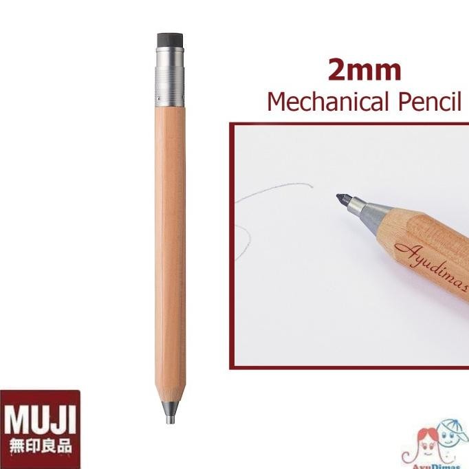 

TERMURAH - Muji Wooden 2mm Mechanical pencil - pensil mekanik 2 mm