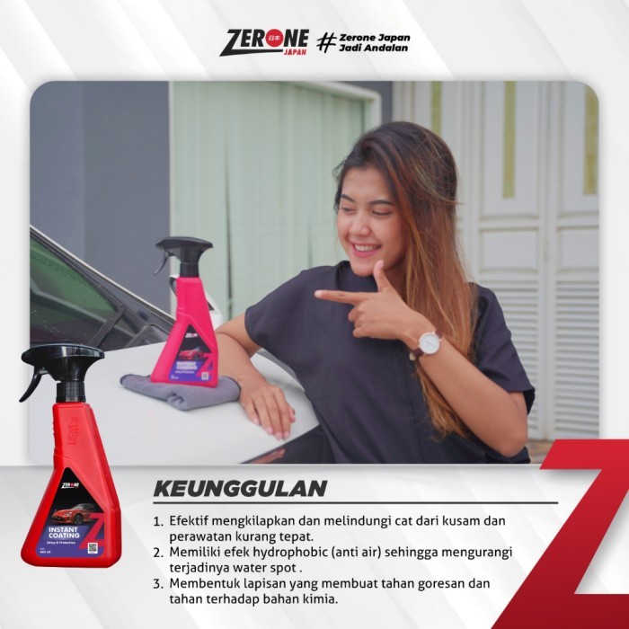 Salee Instant Coating ZERONE JAPAN Pengkilap Pelindung Body & Kaca Mobil