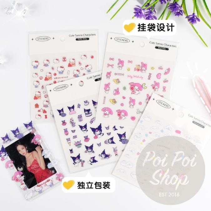 

,,,,,,,] Stiker Sanrio Transparan Kawaii Jepang Lucu Melody Kuromi Cinamonroll
