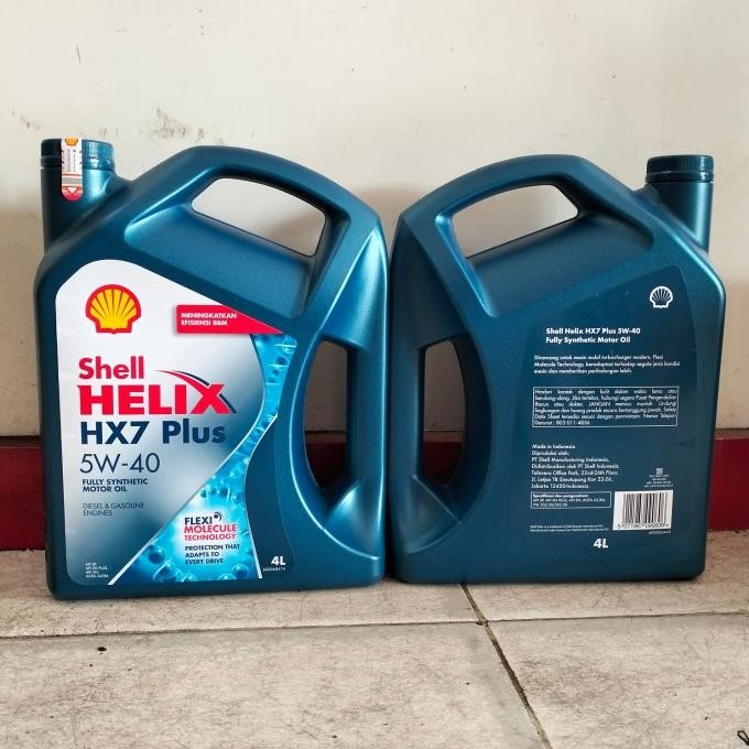 Perlengkapan Otomotif Oli Mesin New Shell Helix Hx-7 Fully Synthetic Sae 5W-40 Kemasan 4 Ltr