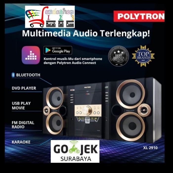 TERLARIS BEST SELLER POLYTRON MINI HIFI XL2910 COMPO TAPE DVD USB RADIO KARAOKE BLUETOOTH