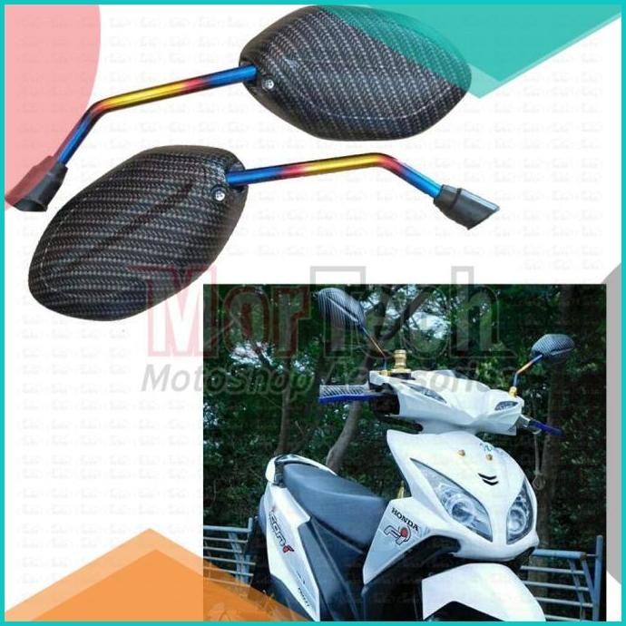 Kaca Spion Sepion Motor Variasi Vario 125 - Techno 150 carbon Pelangi