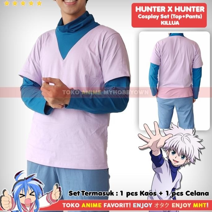 Kostum Anime Set Kaos Celana Hunter X Hunter Killua Zoldyck Cosplay