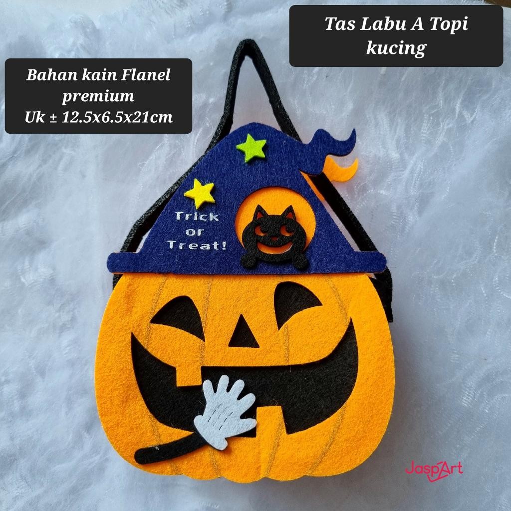 

Tas Halloween Pumpkin Labu Trick Or Treat Goodie Bag Flanel Bulu Kain Tas Anak Tas Lucu Berkualitas
