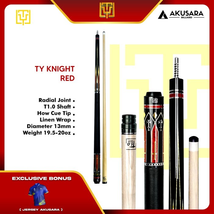 Promo Stik Billiard TY Knight + TY Carbon Extension New Low Deflection Shaft