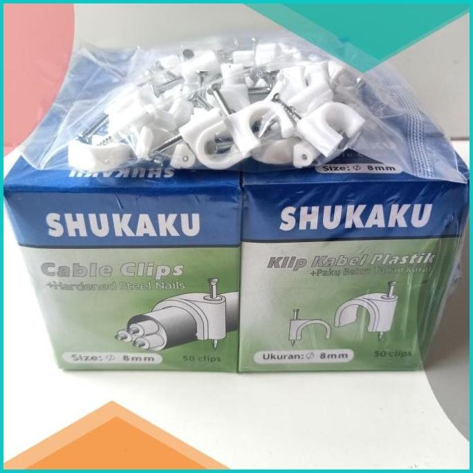 

klem kabel / cable clip SHUKAKU 8MM ORI isi 50pcs 140BZ4 tools n part