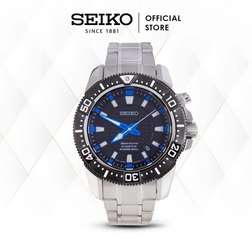 Jam Tangan Pria Seiko Sportura Kinetic Stainless Steel SKA561P1 SKA561 Original