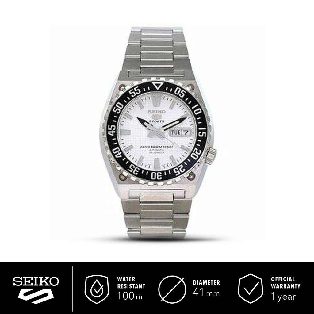Jam Tangan Pria Seiko 5 Sports SNZD65K1 Automatic Silver Dial Stainless Steel Strap SNZD65 Original