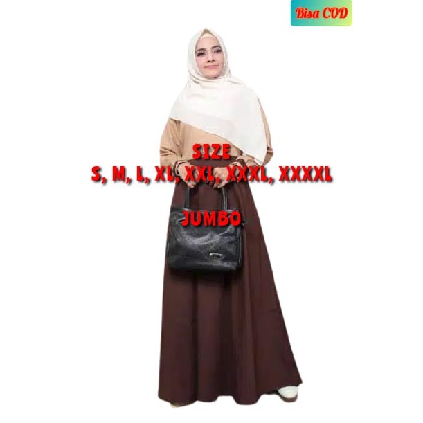 Baju Muslim Baju Gamis polos jumbo Pramuka Syari PNS seragam dinas Pemda Khaki PDH wanita cv afz