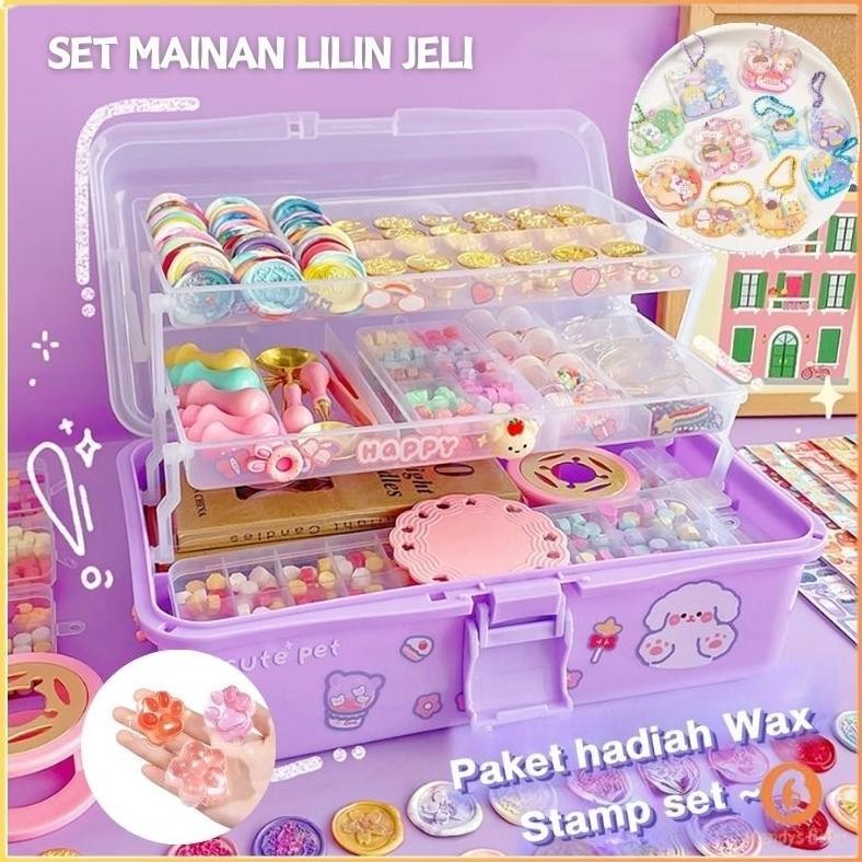 

Ready Penjual LokalJelly Wax Fire Paint Sealing Wax Set Mainan Diy Guka Sticker Wax Stamp Set Segel Lilin Segel Amplop Diy Gantungan Kunci Akrilik Dekompresi Jelly Murah