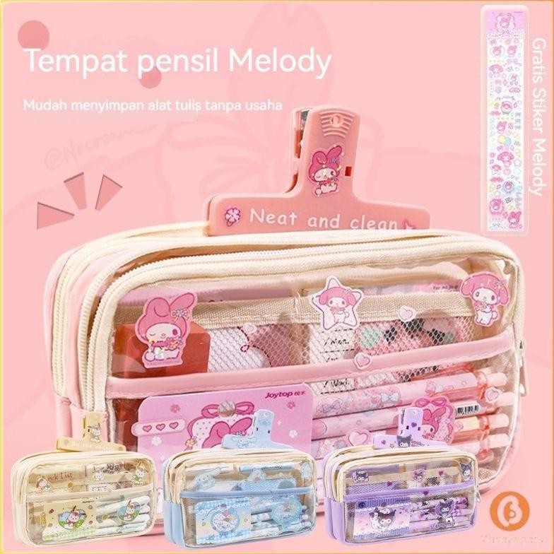 

Ready Penjual LokalKotak Pensil Transparan Berkapasitas Besar Sanrio Stiker Asli Kotak Pensil Kanvas Tahan Air Murah