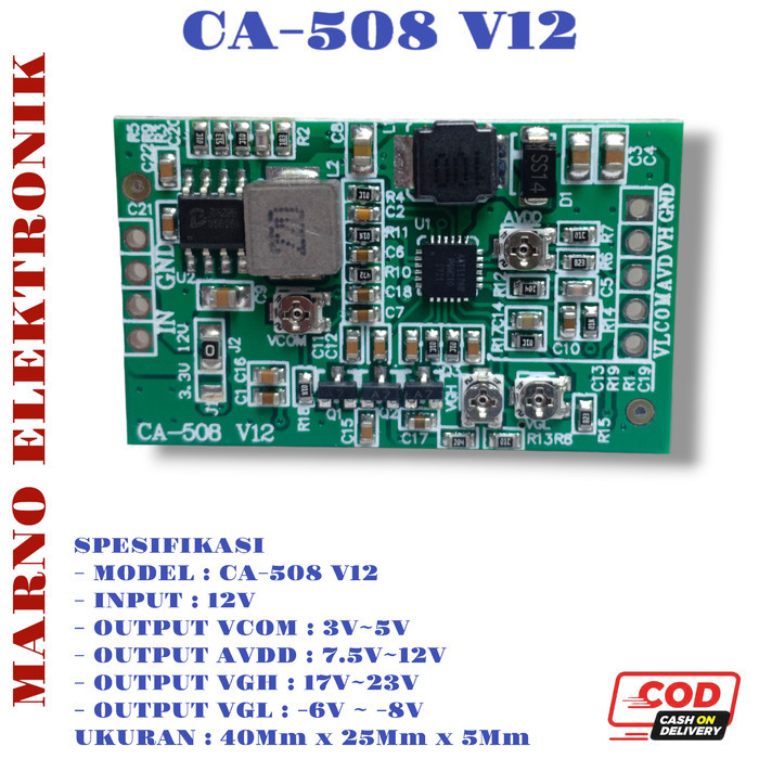 GACUN TCON BOOST MODUL CA-508 LCD UNIVERSAL VCOM VGL VGH AVDD ADJUST