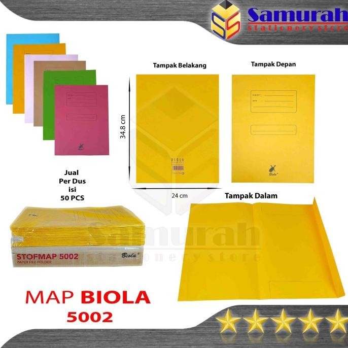 

MAP BIOLA 5002 FOLIO / STOPMAP BERKAS KERTAS DOKUMEN F4 TANPA SNELL 2410T