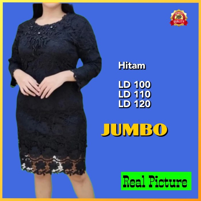 HOT SALE baju gaun brukat natal wanita jumbo XL 2XL 3XL melanie dress hitam