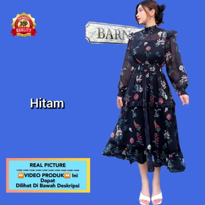 MURAH dress pesta natal wanita gaun brukat cewe size M L XL dress gambar 1