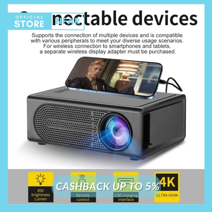 Proyektor Mini Portable Android 1080p Untuk HP Led Projector M200