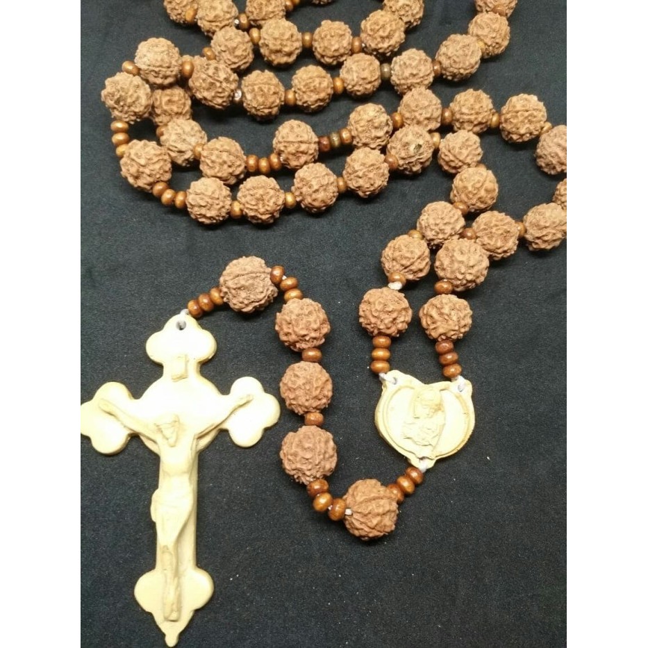 Kalung Rosario Rudraksha / Ganitri Jumbo 15Mm Hiasan Dinding