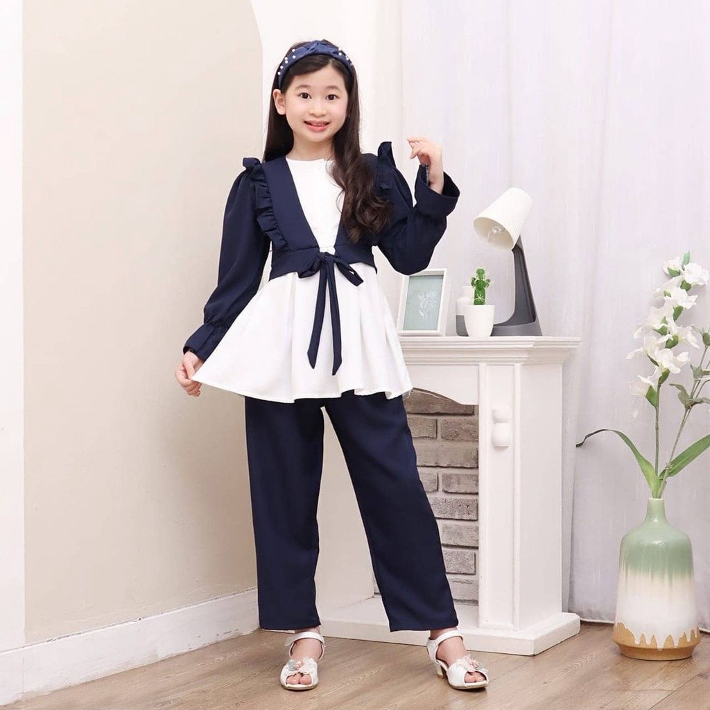 Setelan Anak Perempuan Setcelan 2In1 Fashion Kids Oneset Tanggung Umur 2-13Thn Korean Style Wanset A