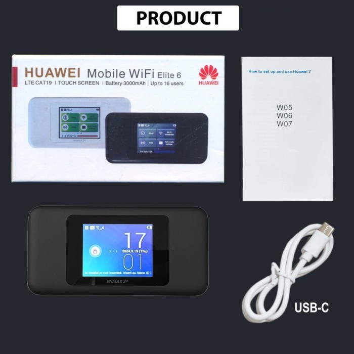 TERBARU HUAWEI ELITE 6 MIFI 4G Modem Wifi Mobile Portable CAT19 W06 Wimax 2