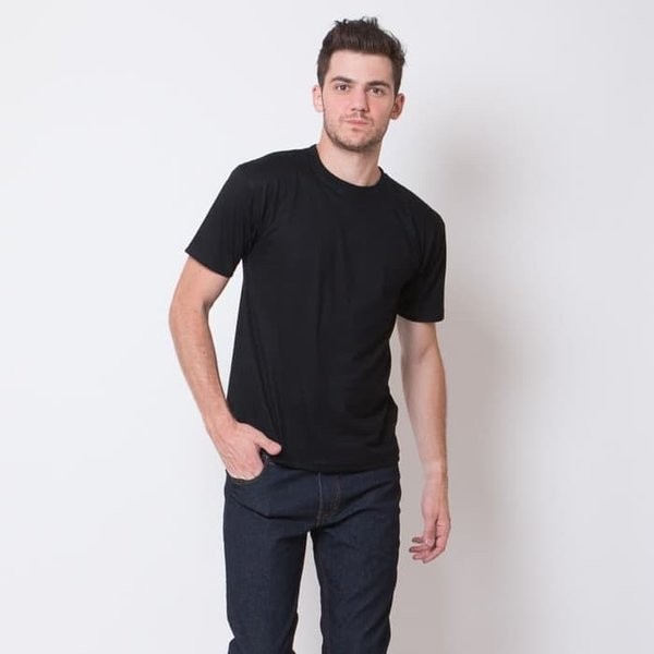 BiG SiZE XXL HiTAM 2XL BLACK Kaos Polos Custom Katun Combed 30S Distro Baju Pria Wanita Sablon Murah