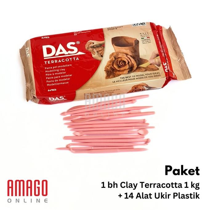 

Paket Murah DAS Modelling Clay 1 kg + 1 set 14 Alat Ukir Plastik [terbaik]