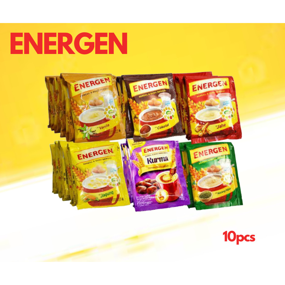 

[Harga grosir] Energen sereal dan susu 1 renceng isi 10 pcs (coklat/vanilla/kacang hijau)