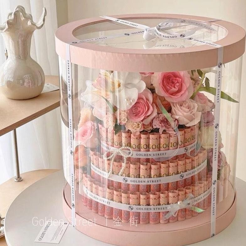 

Ex45 Cake Box Kue Tinggi Bulat Mika Transparan Untuk Box Buket / Cake Uang, dll. Termurah