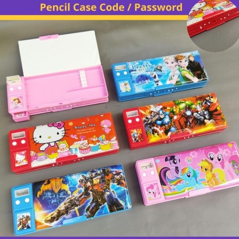 

ORIGINAL Kotak Tempat Pensil Magnet Kode Sandi Password Karakter Anak Cowok Cewek Pencil Case Aesthetic Spiderman Unicorn My56