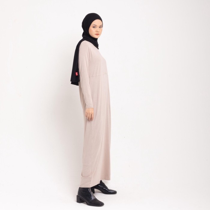 Inner Dress Bella Dauky Zipper Depan Busui Friendly Gamis Kaos