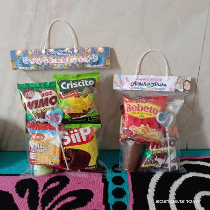 

CUSTOM NAMA FOTO LABEL TAS PLASTIK ULANG TAHUN 20X30 / PLASTIK SNACK