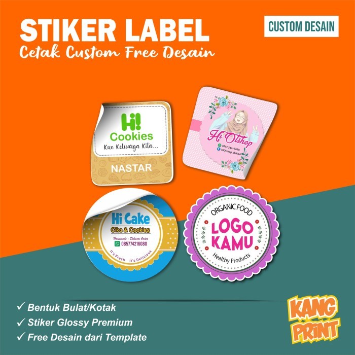 

STIKER LABEL BULAT/KOTAK Kemasan makanan Produk Chromo A3