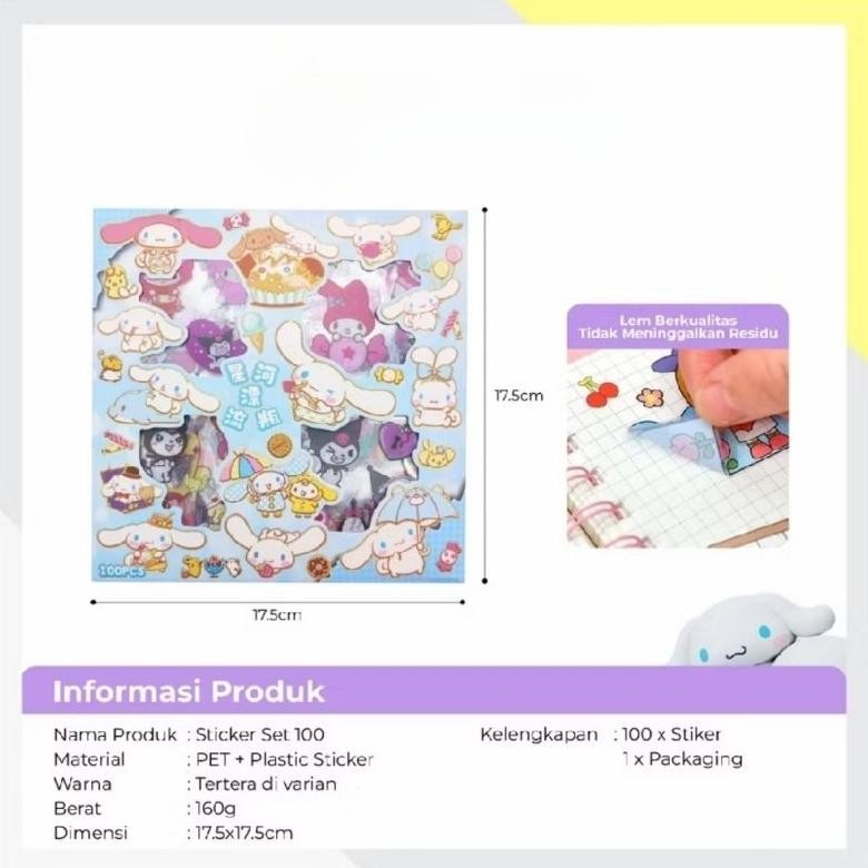 

TERLARIS Stiker Sanrio 100 lembar / Stiker Kuromi Melody cinnamoroll isi 100 Lembar QV21