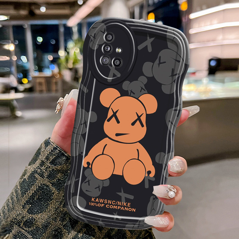 Casing Hp Untuk Samsung Galaxy A51 M40s Case Casing Kesing beruang Softcase HP gelombang transparan 