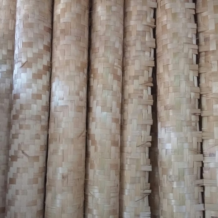 gedek bambu anyaman / bilik daging bambu polos / anyaman bambu