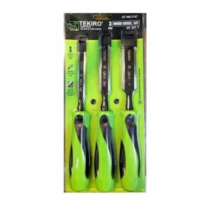 

Pahat Kayu Set Tekiro 3Pcs Wood Chisel Set 1/2, 3/4, 1 Inch Proses Cepat