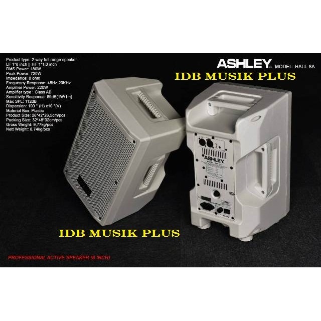 Speaker Aktif 8 Inch Ashley Hall8a Hall 8a Original Ashley