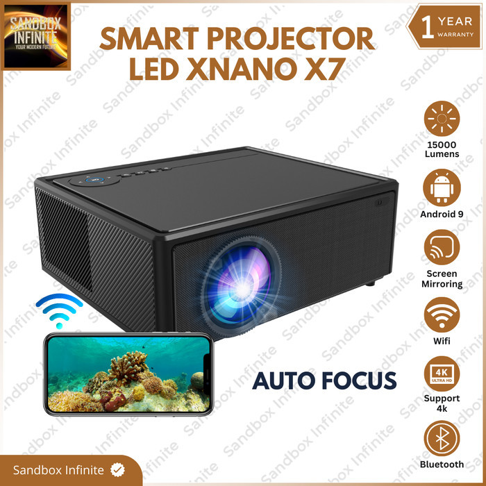anyar@ Proyektor XNANO X7 Android 9.0 15000 Lumens Mirroring Support 4K I Proyektor Presentasi