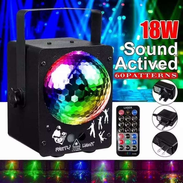 anyar@ LAMPU DISCO LASER LED 60 POLA CAHAYA PROYEKTOR PESTA CLUB CAFE RGB