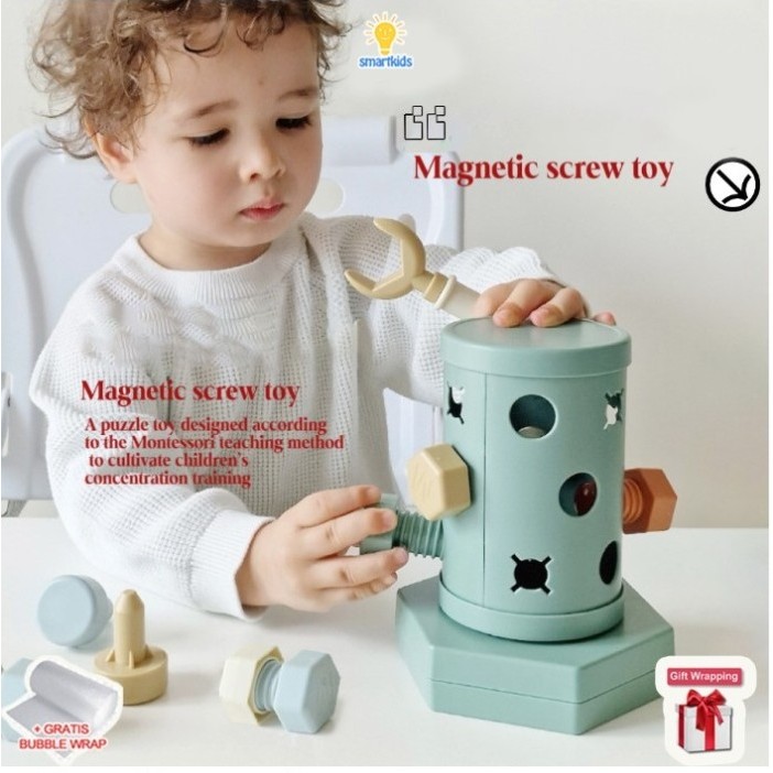 

Baru - Mainan Busy Jar Tool Set Screw Perkakas Edukasi Motorik Fokus Explore