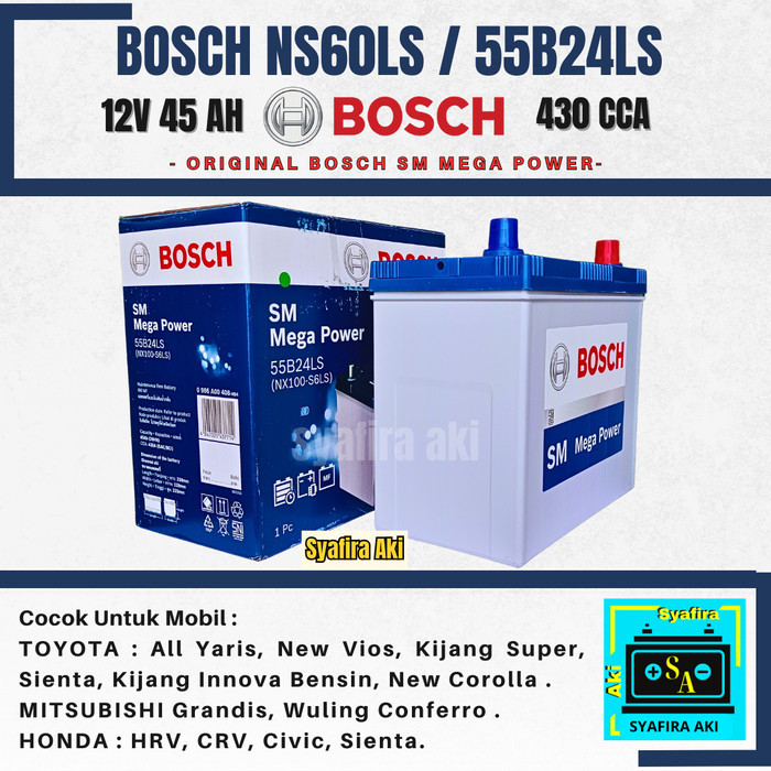 Aki Bosch Ns60Ls / 55B24Ls Terbaru