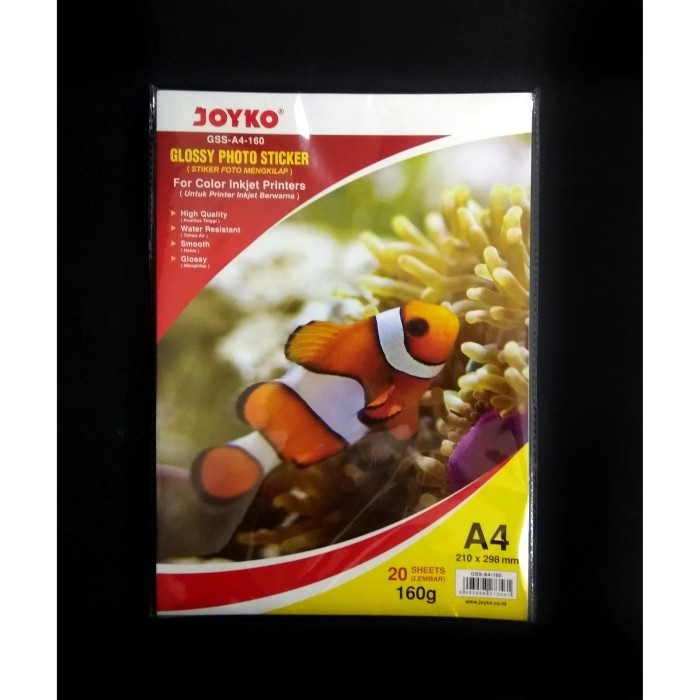 

Beli - Joyko Glossy Photo Sticker A4 160 Gsm Kertas Stiker Print Foto Gss-160