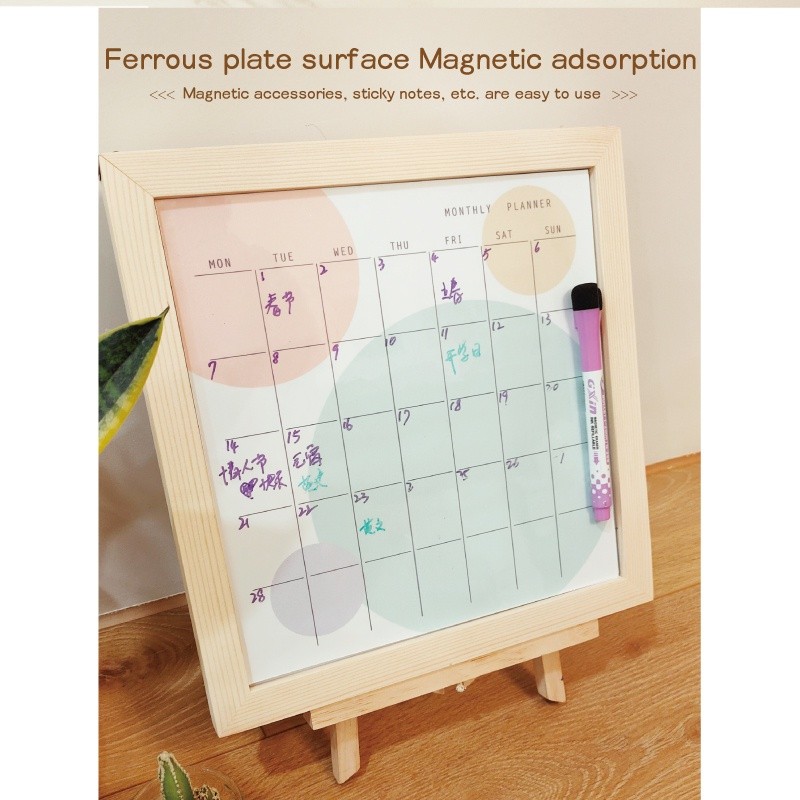 

Desktop papan tulis kecil braket yang dapat ditulis ulang papan catatan portabel papan cepat kantor papan pesan memo kerja ukuran 28*28cm |2B53298A|